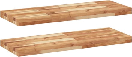 vidaXL - Wandschappen - 2 - st - zwevend - olieafwerking - 100x30x4 - cm - acaciahout