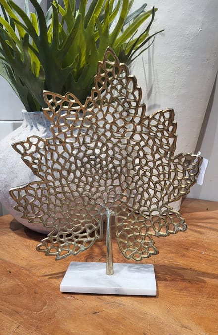 Light & Living - Deco Beeld - Ornament - Leaf Goud - Op voet - XL - 41 cm hoog
