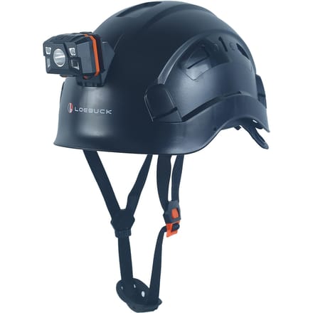 LOEBUCK Veiligheidshelm met Veiligheidsbril & LED Koplamp, Industriële Veiligheidshelm voor Bouwwerkzaamheden 53-64cm black
