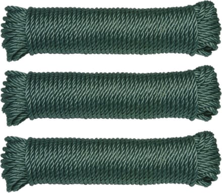 AMIG paracord touw - 3x - 20 meter - D5mm - 110kg - polypropyleen - groen