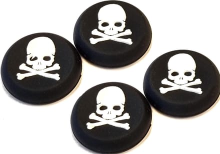 Controller gripjes - Thumb Grip - Zwart/Wit - Skull - 2 paar - Game grips - CHPN