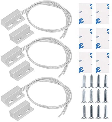 3 stuks Bedrade Deur Sensor Alarm Magnetische Reed Schakelaar - Normaal Gesloten