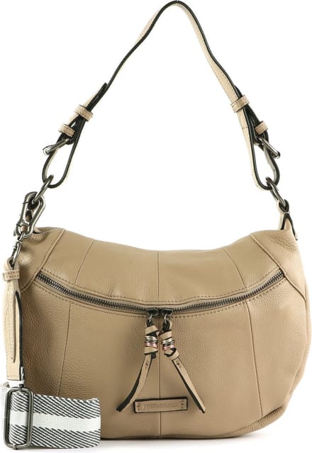 FREDsBRUDER Leren Schoudertas Pruvia Small Hobo Sand Beige