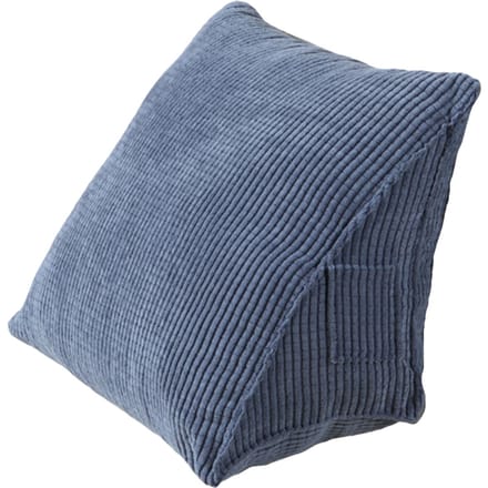 Driehoekskussen Comfortabel leeskussen met ritsvak Driehoekswigkussen Kleine rug blauw