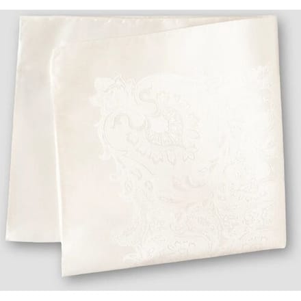 Eton Pochet Silk Woven Paisley Wit / male