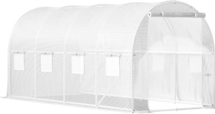 Professionele Kas - Moestuin - Waterdicht - Wit - Walk in - 215 Cm Hoog - Met ramen