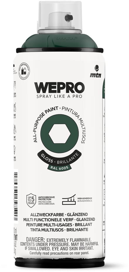 Spuitbus Ral 6005 Groen Glans MTN WEPRO ALL-PURPOSE PAINT 400ML