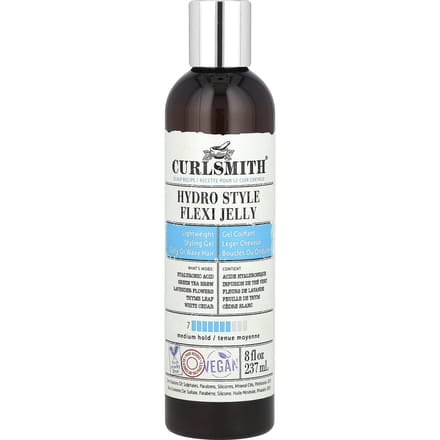 Curlsmith, Gelée Flexi Hydro Style, pour cheveux bouclés et ondulés, 8 fl oz (237ml) white