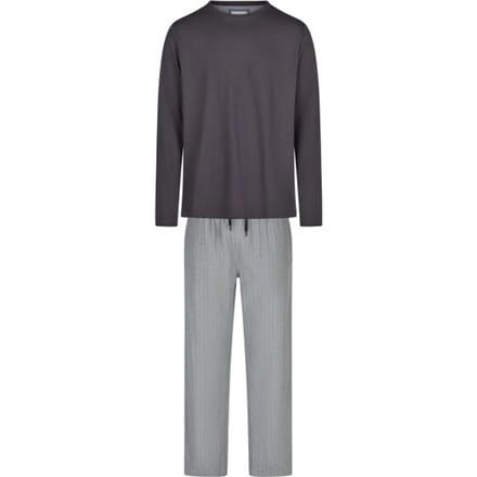 Phil & Co Lange Heren Pyjama Set Met Flanellen Pyjamabroek Grijs - Maat XXL
