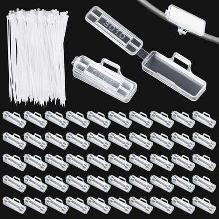 Solidchoice - Set van 100 Kabel Labels met Klemmen voor Organisatie