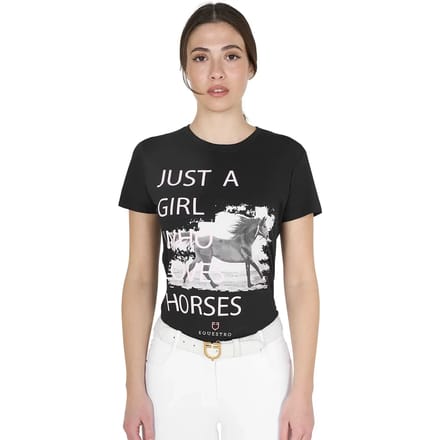 Katoenen dames-T-shirt Equestro Horse Lover