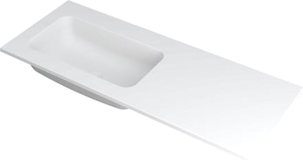 INK® Faktor wastafel polystone links zonder kraangat 120x45x1,5cm, mat wit