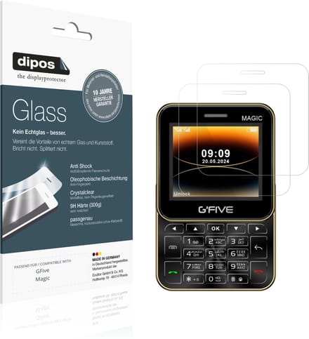 dipos – 2x Pantserfolie geschikt voor GFive Magic | 9H Screenprotector