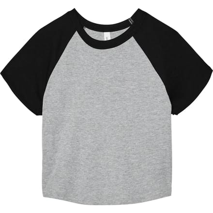 Bella+Canvas Women´s Micro Rib Raglan Baby Tee BL1201 - Athletic Heather/Black - M