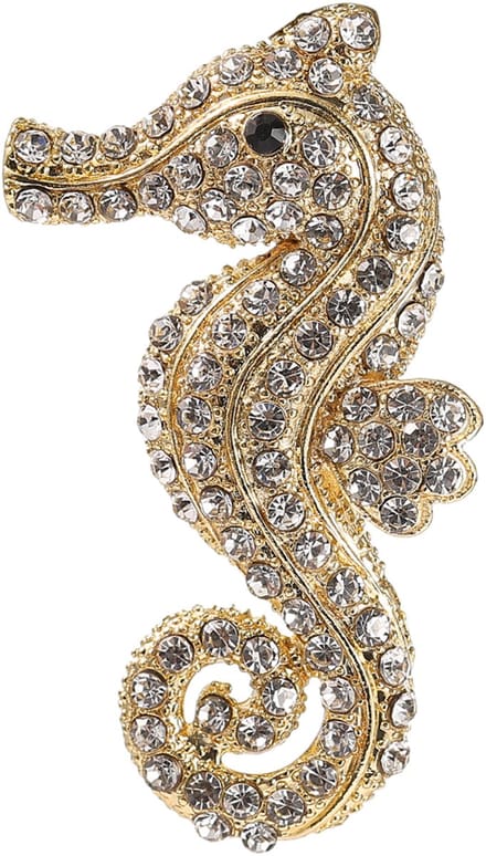 Go Dutch Label Oorknoppen Seahorse Brooch Goudkleurig