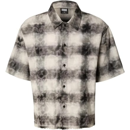 Urban Classics - Washed Boxy Short Sleeve Flannel Overhemd - XL - Zwart