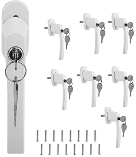 Afsluitbare Raamgreep van Aluminiumlegering - 8 Stuks met Sleutel voor Kinderbeveiliging - 36 mm