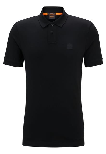 BOSS Orange Passenger Heren Stretch-Katoen Slim-Fit Polo met Logo Patch NOS