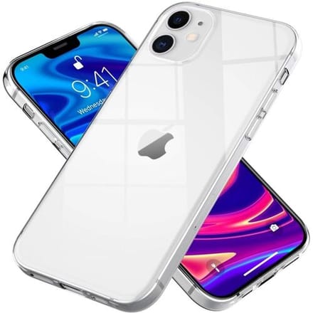 Ceezs Telefoonhoesje geschikt voor Apple iPhone 12 Pro - silicone case - optimale bescherming - backcover - transparant + glazen screenprotector