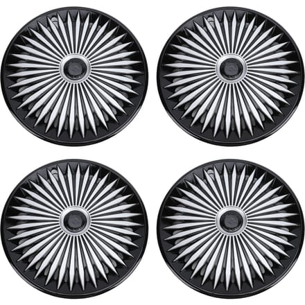 4 STKS 14 Inch Wielnaafdop Vervanging Voor Ford Fiesta Premium ABS Naafdoppen Wielkap Zilver Zwart gray