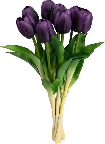 Kunstbloemen set van 8 - Paarse tulpen voor bruiloft, thuis en feestdecoratie
