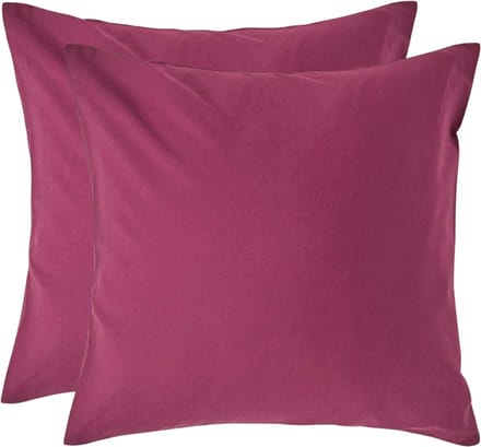 Homescapes Kussensloop 40x40 cm Set van 2 – Bordeaux – 100% Egyptisch Perkal Katoen – 200 TC