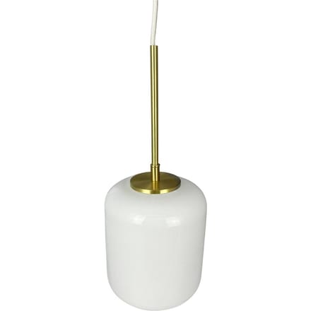 Dyberg Larsen hanglamp Silvia, Ø 15 cm, opaal/messing, glas
