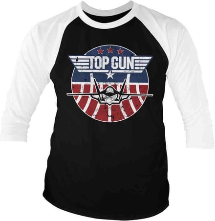 Top Gun Raglan top -S- Tomcat Zwart/Wit