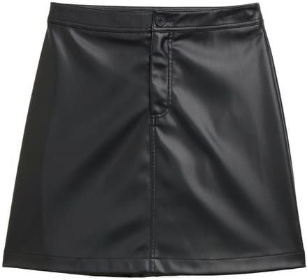 Tom Tailor Denim - Minirok in lederlook - Maat S - deep black