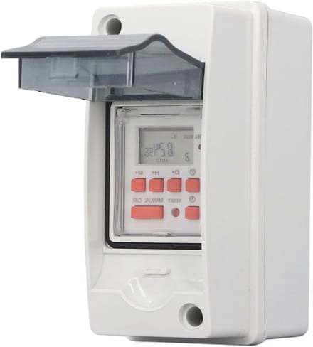 Programmeerbare Digitale Tijdschakelaar met LCD Display voor Zwembad en Spa, Waterdichte Timer voor Pomp en Verwarming, 7 Dagen Instelbaar