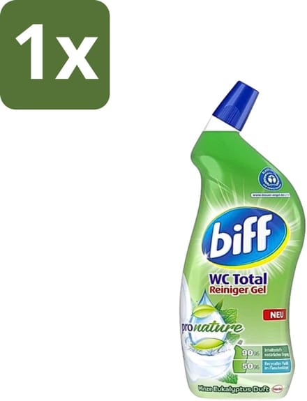 Biff - WC Total Gel - ProNature Toiletreiniger - Mint Eucalyptus 750ml - 1 stuk