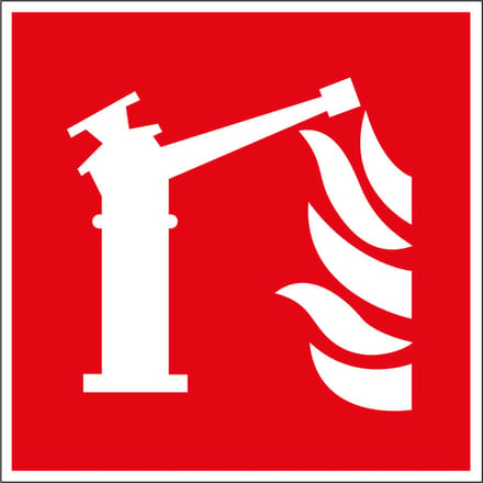 Waterkanon sticker, ISO 7010, F015 100 x 100 mm