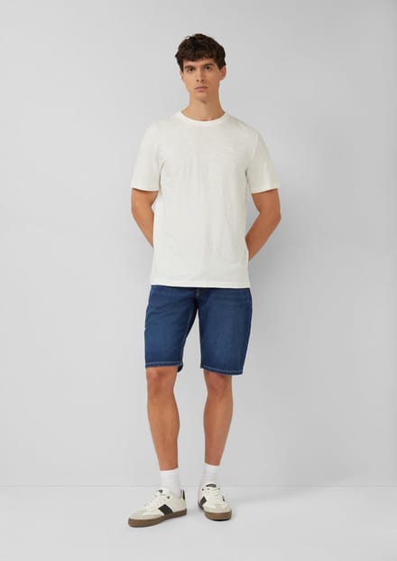 regular fit korte jeans van katoenmix