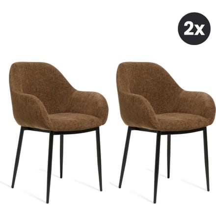 Multifurn 2x eetkamerstoel zara choco