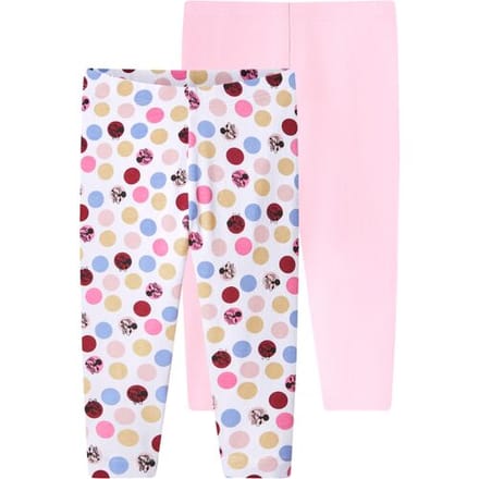 LUPILU Set van 2 baby leggings (Lichtroze/print, 86/92)