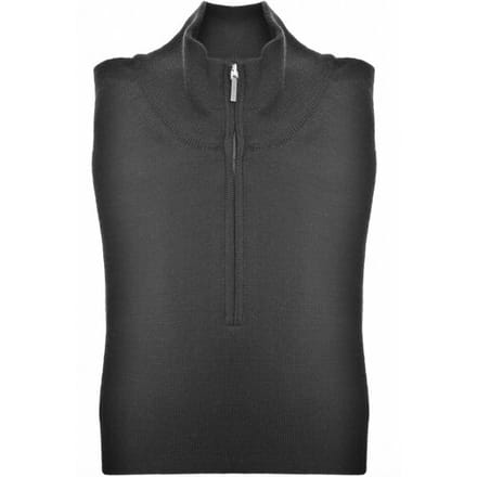 John Miller Trui Merino Half Zip Zwart / male