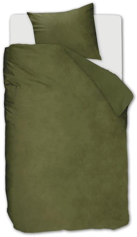 Ambiante Velvety dekbedovertrek - Eenpersoons - 140 x 200/220 cm - Groen