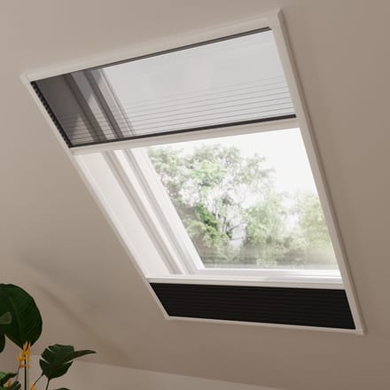 Dakraam hor plissegordijn Multi - Verduisterend - Black - 80 x 120
