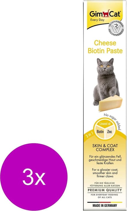 Gimcat Kaas-Pasta - Kattensnack - 3 x Kaas 50 g