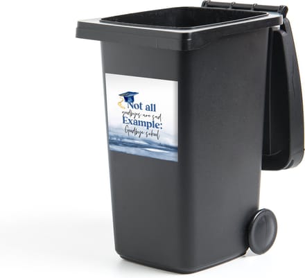 Container sticker Afstuderen - Diploma - Studenten - Quotes - 40x40 cm - Kliko sticker