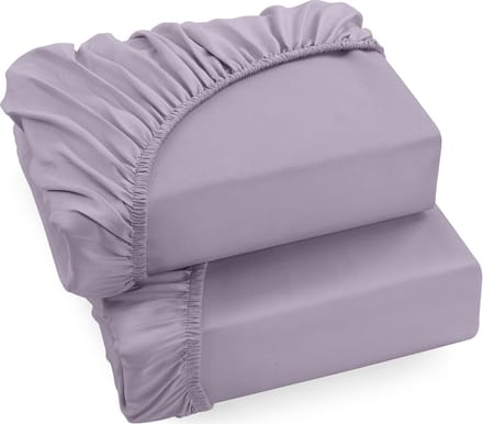 Set van 2 Hoeslakens 140 x 200 cm - Lavendel - Geborsteld Microvezel - 35 cm Diepte Zak