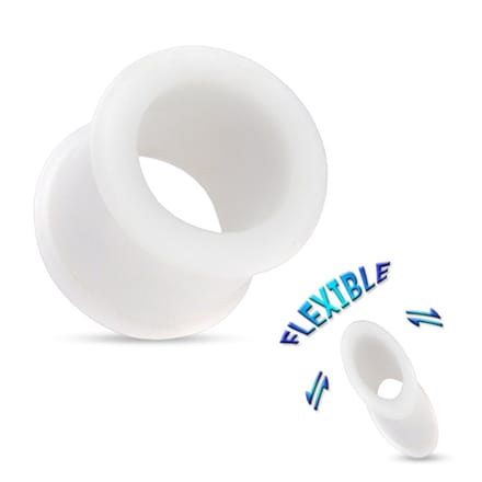 14 mm Double-flared Tunnel soft silicone wit ©LMPiercings