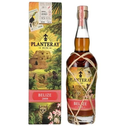 Planteray Rum BELIZE Double Aged Rum ONE-TIME Limited Edition 2008 48,3% Vol. 0,7l in geschenkverpakking