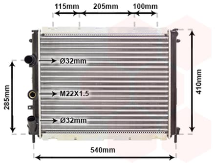 Van Wezel - RADIATOR VOOR RENAULT CLIO 1998-2001 7700417175
