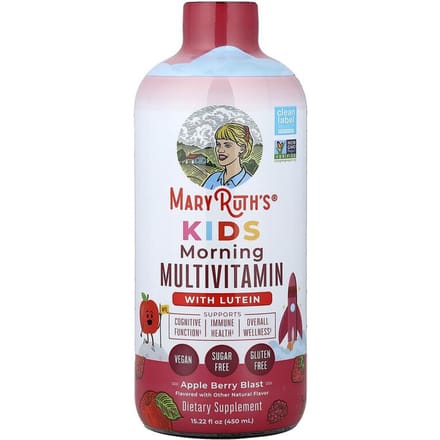 Kinderen, Ochtend Multivitamine Met Luteïne, Appel Bessen Knaller, 15,22 fl oz (450ml)