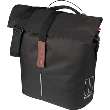 Basil City - Fiets Shopper MIK Studs - 14-16L - Zwart - Waterafstotend - Reflectiedetails