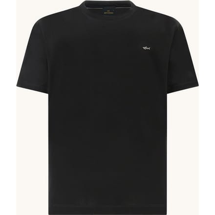 t-shirt in katoen jersey dubbel mercerised man zwart