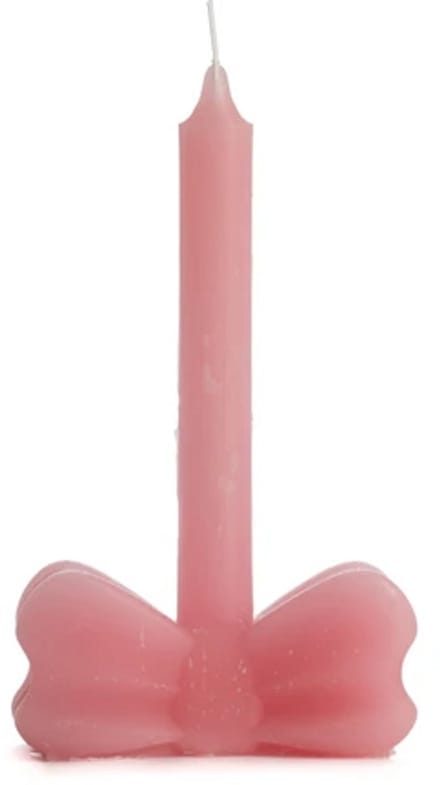Rustik Lys Kaars sculpture bow pink