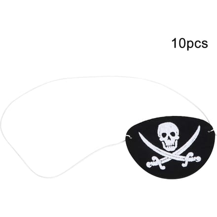 10 STUKS/Zak Halloween Piraat Ooglapje Kostuums Schedel Oogschaduw Cover Masker Piraten Feestartikelen white