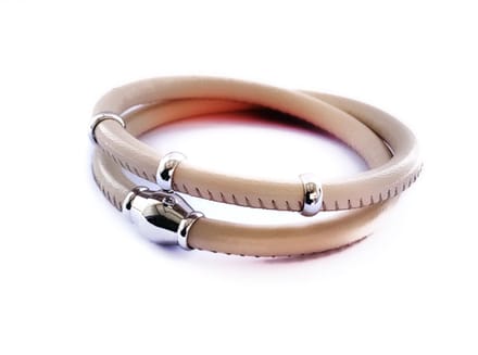 NIEUW! Jolla - dames wikkel armband - zilver - leer - magneetsluiting - bedels - Basic Silver - Vanille